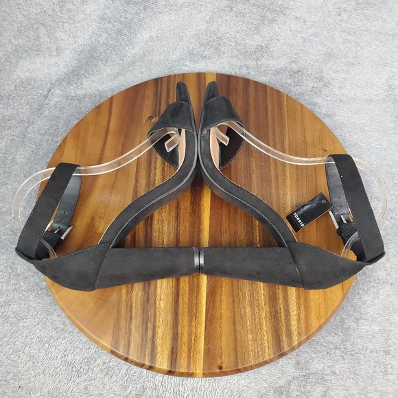 Torrid Heels Women's 9.5 WW Wide Black Two Strap Tapered Buckle Sandals - Picture 5 of 10